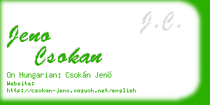 jeno csokan business card