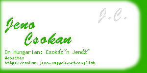 jeno csokan business card